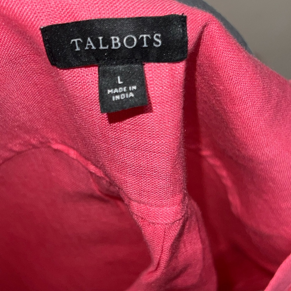 Talbots Linen Hot Pink Sleeveless V-Neck Tank - Picture 3 of 4